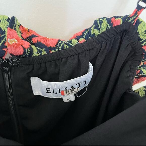 ELLIATT Floral Ruched Midi A Line Dress Size XL - Picture 2 of 4